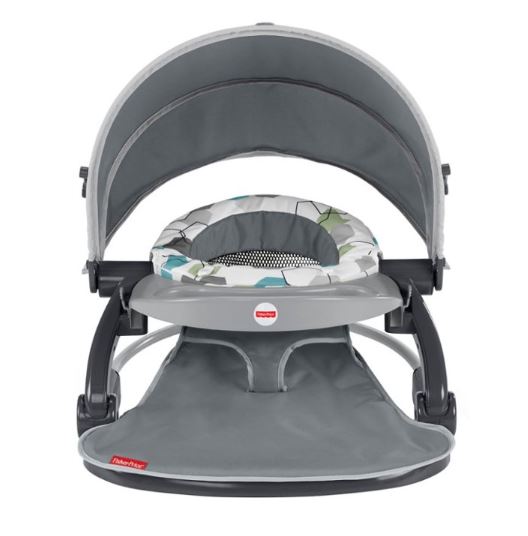 Fisher Price On the Go Sit Me Up Infant Floor Seat Gray Hexagon